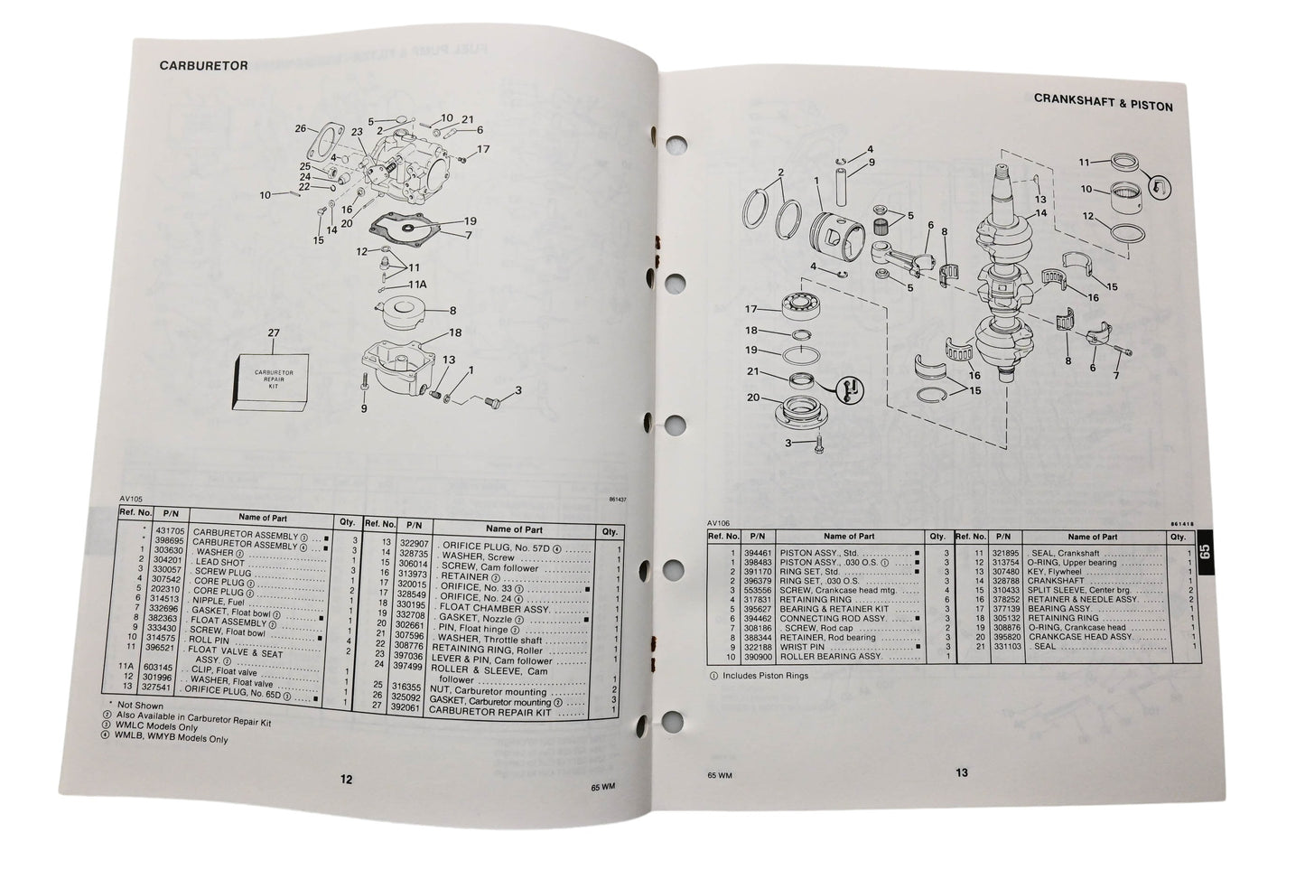 OMC 398627 Parts Catalog 60 Commercial Models