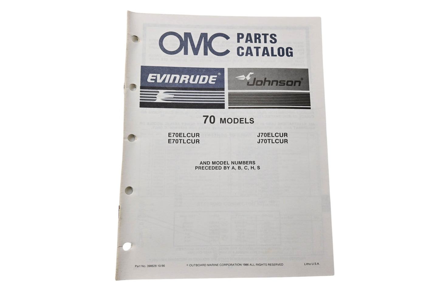 OMC 398628 Parts Catalog 70 Models