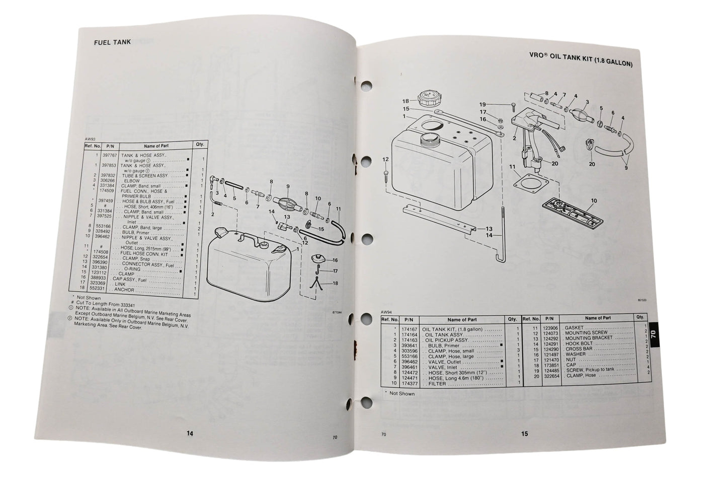 OMC 398628 Parts Catalog 70 Models