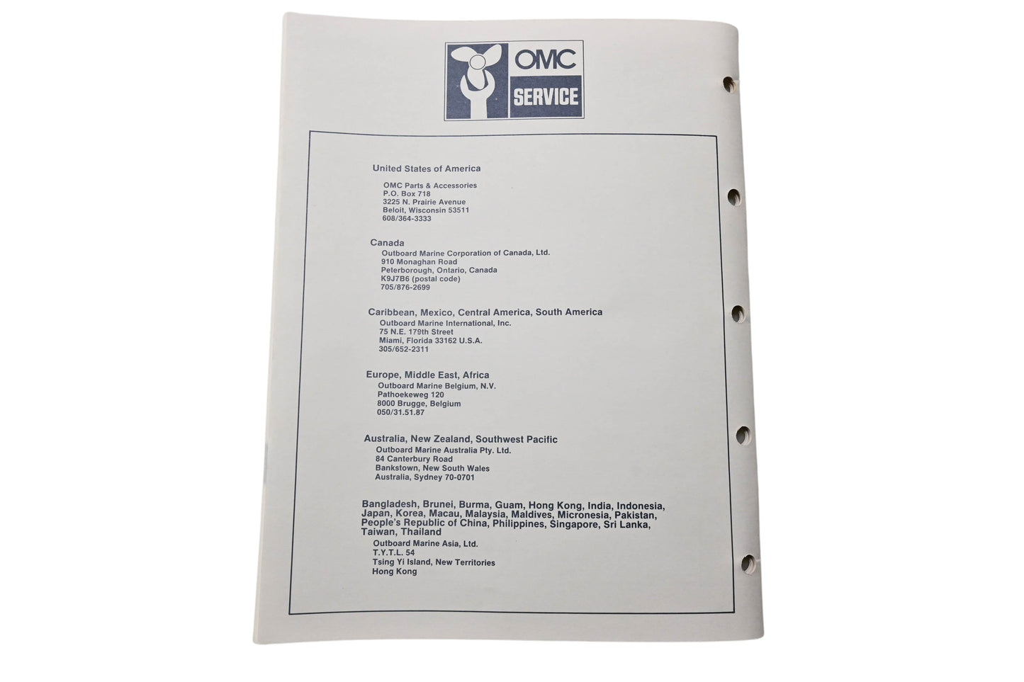 OMC 398628 Parts Catalog 70 Models