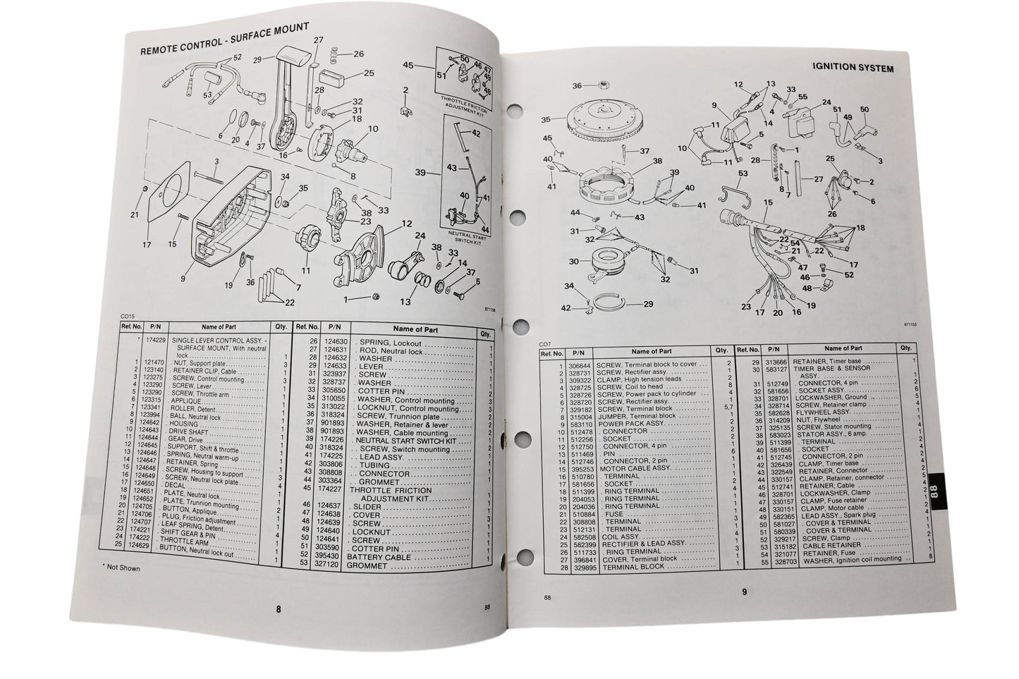 OMC 398856 Parts Catalog 88 Models