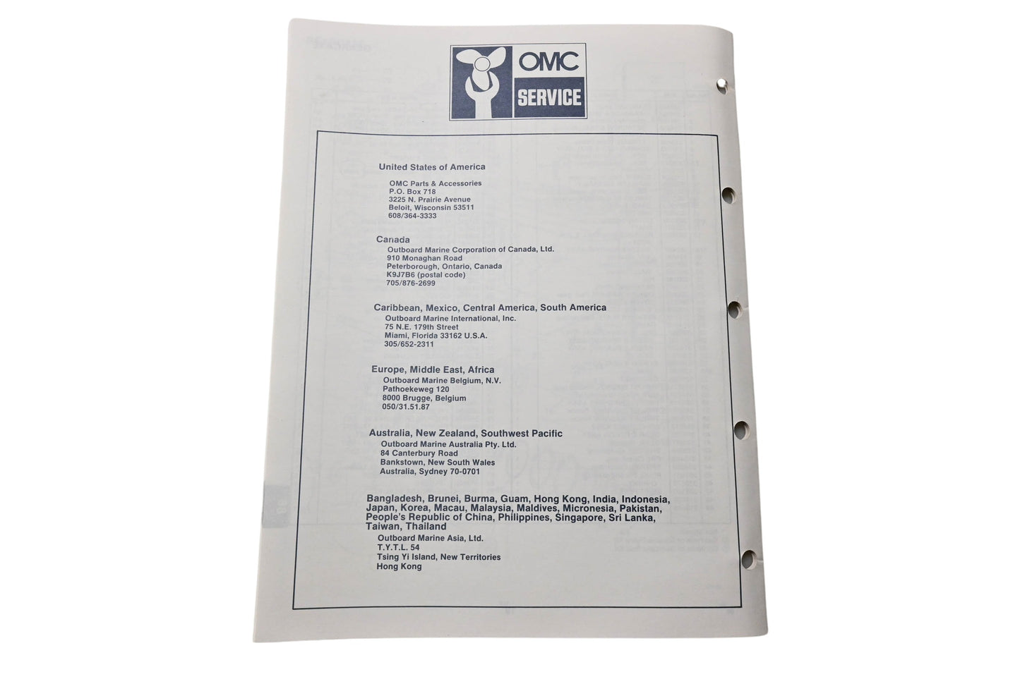 OMC 398856 Parts Catalog 88 Models