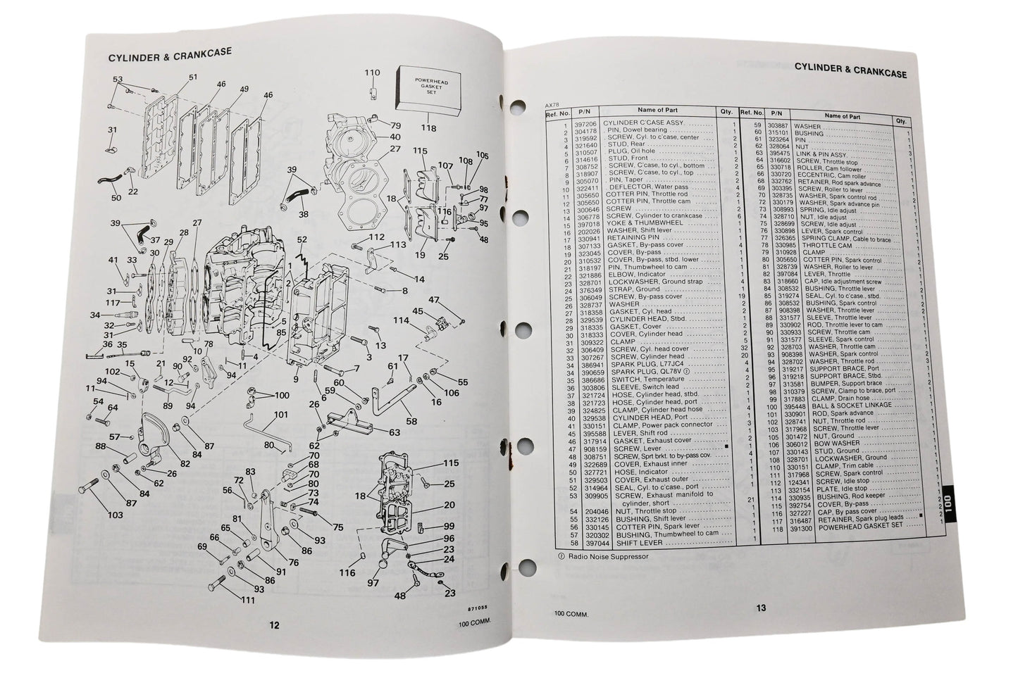 OMC 398630 Parts Catalog 100 Models