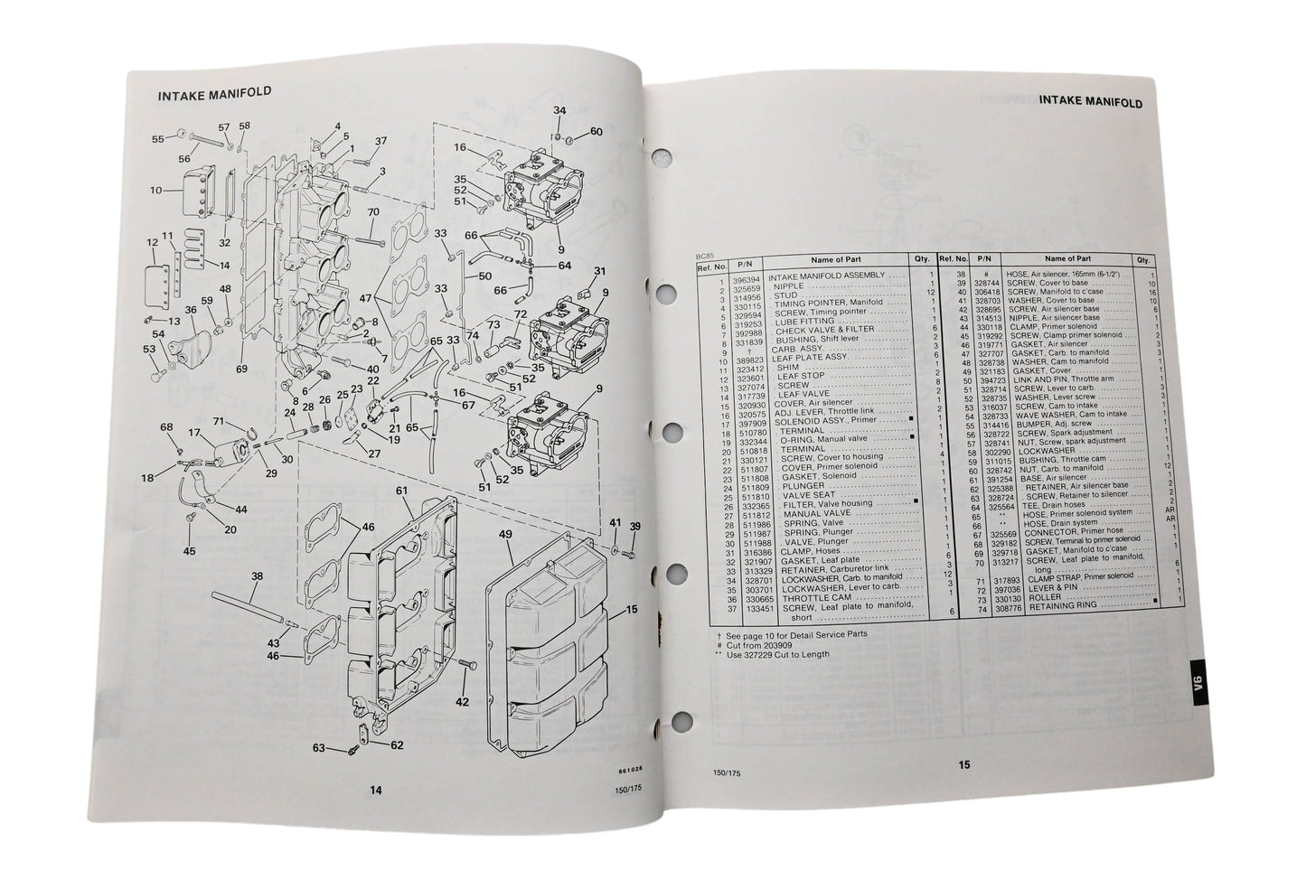 OMC 398632 Parts Catalog 150/175 Models