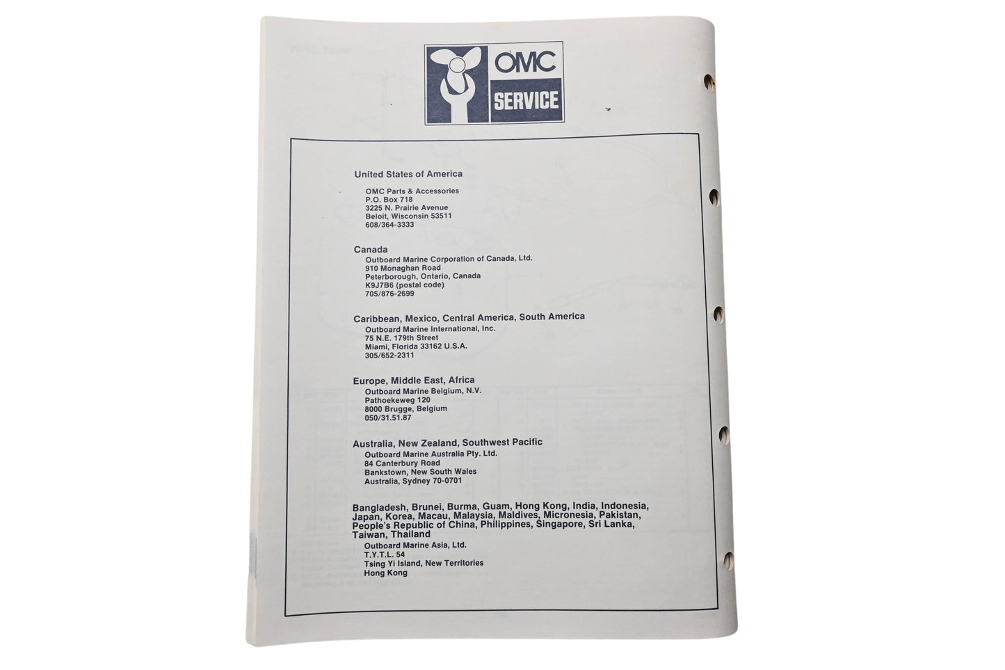 OMC 398632 Parts Catalog 150/175 Models