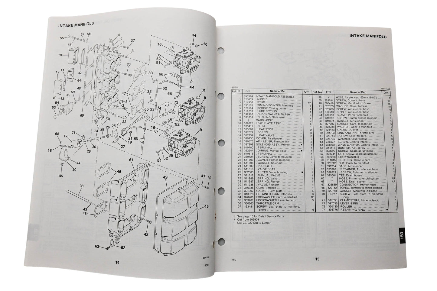 OMC 398633 Parts Catalog 150 Models