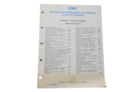 OMC 394607-8 Recreational Outboard Service Manual Section 8