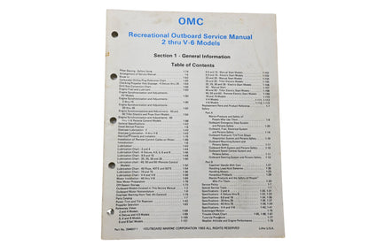 OMC 394607-1 Recreational Outboard Service Manual Section 1