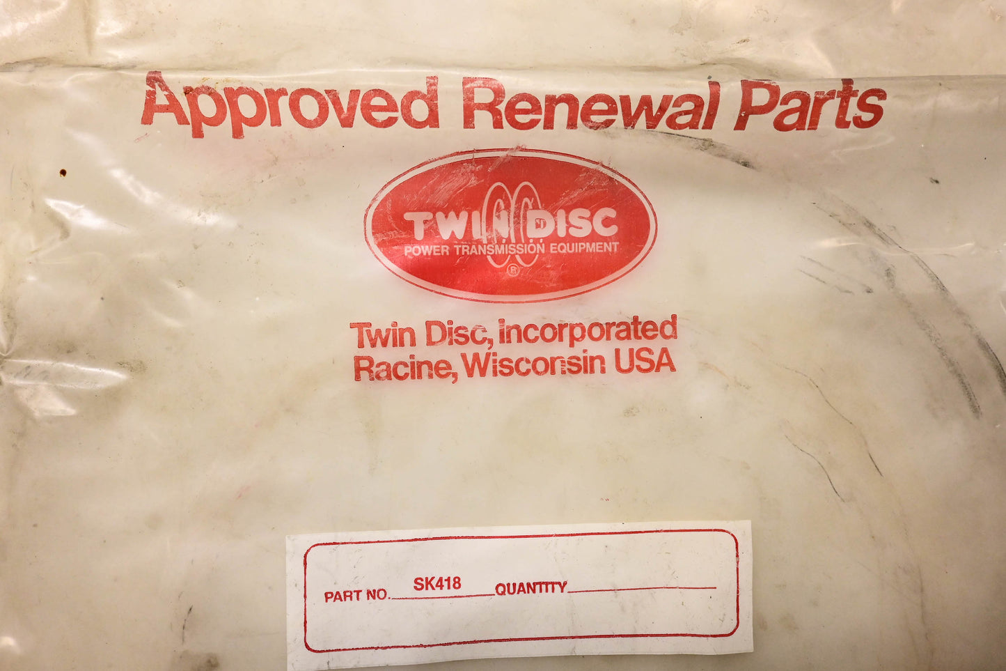 Twin Disc SK418 Two O Rings Kit NOS