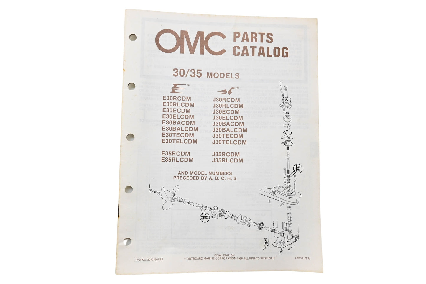 OMC 397319 Parts Catalog 30/35 Models