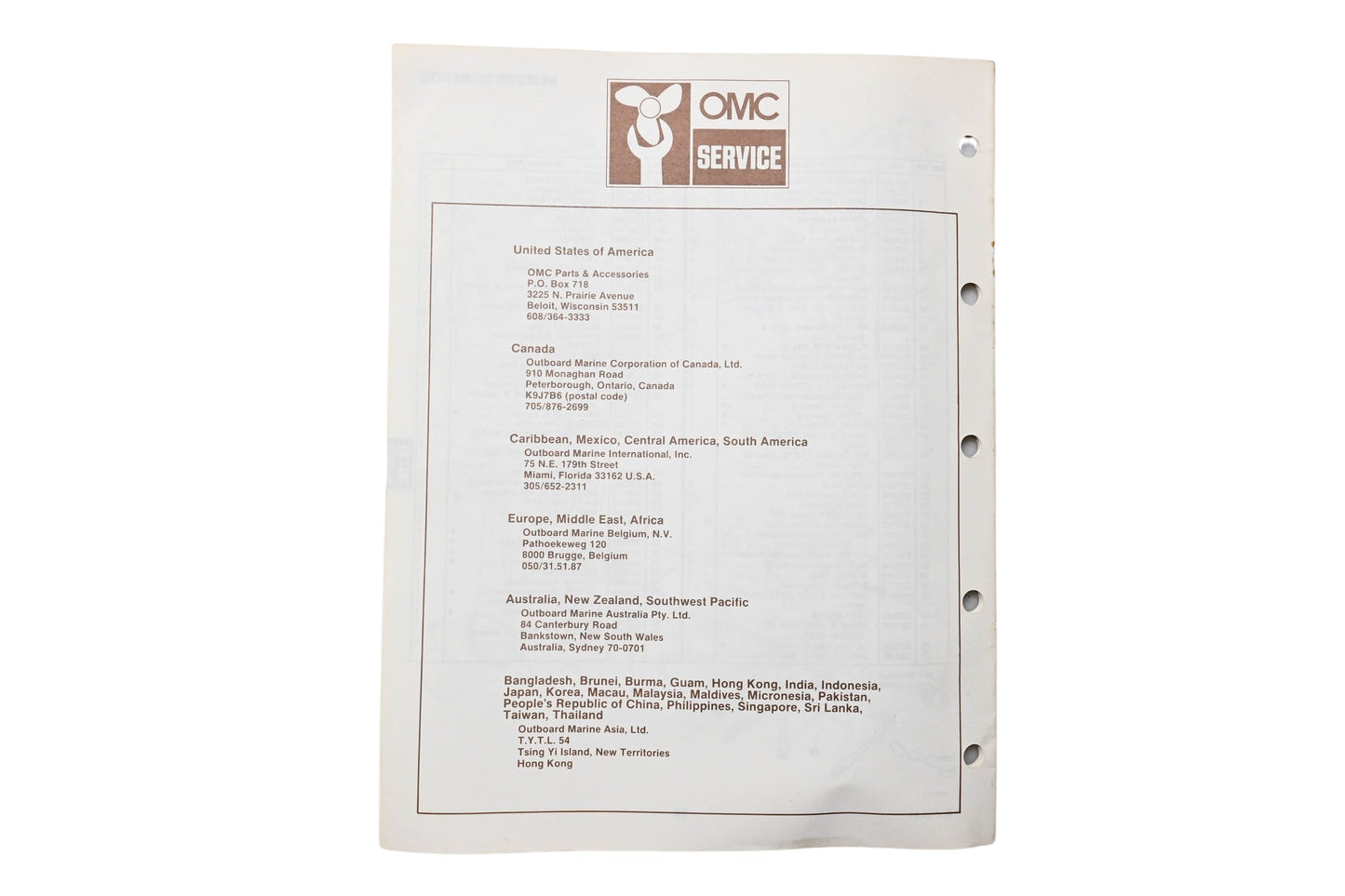OMC 397319 Parts Catalog 30/35 Models