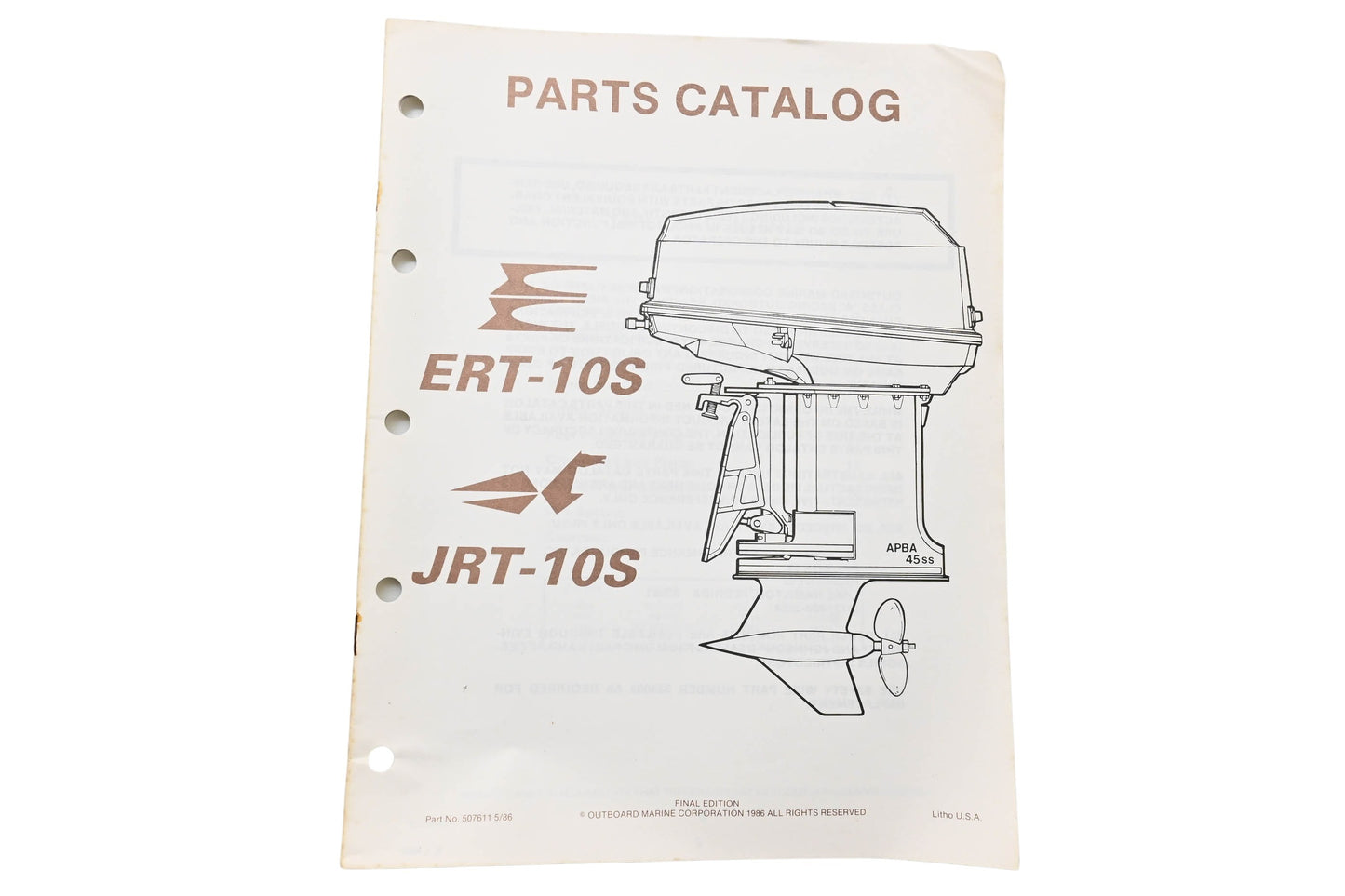 OMC 507611 Parts Catalog ERT-10S JRT-10S