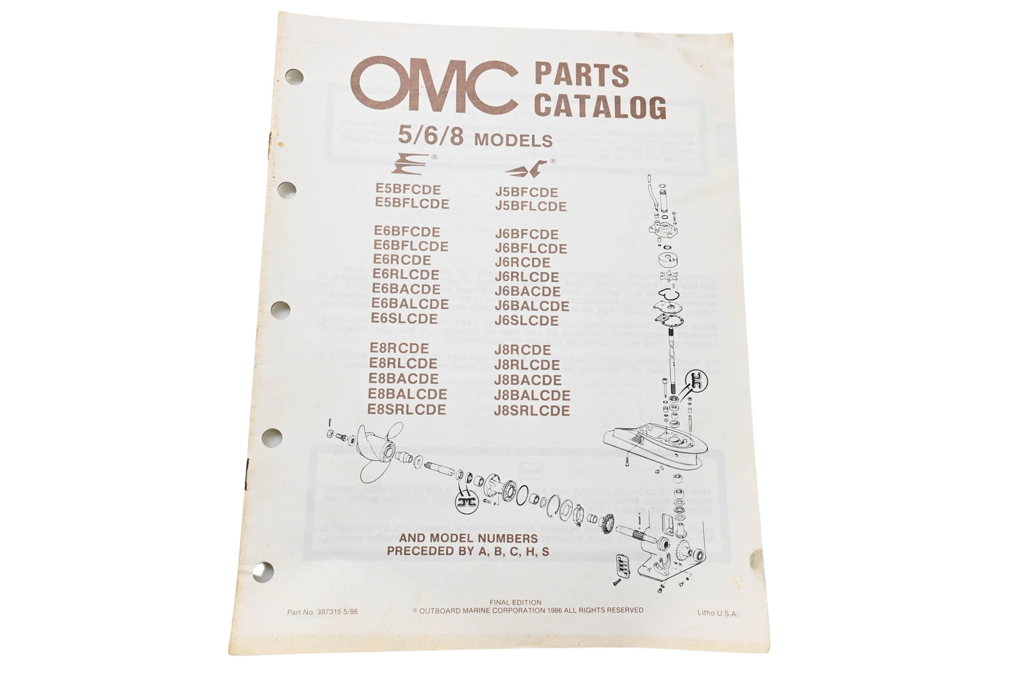 OMC 397315 Parts Catalog 5/6/8 Models
