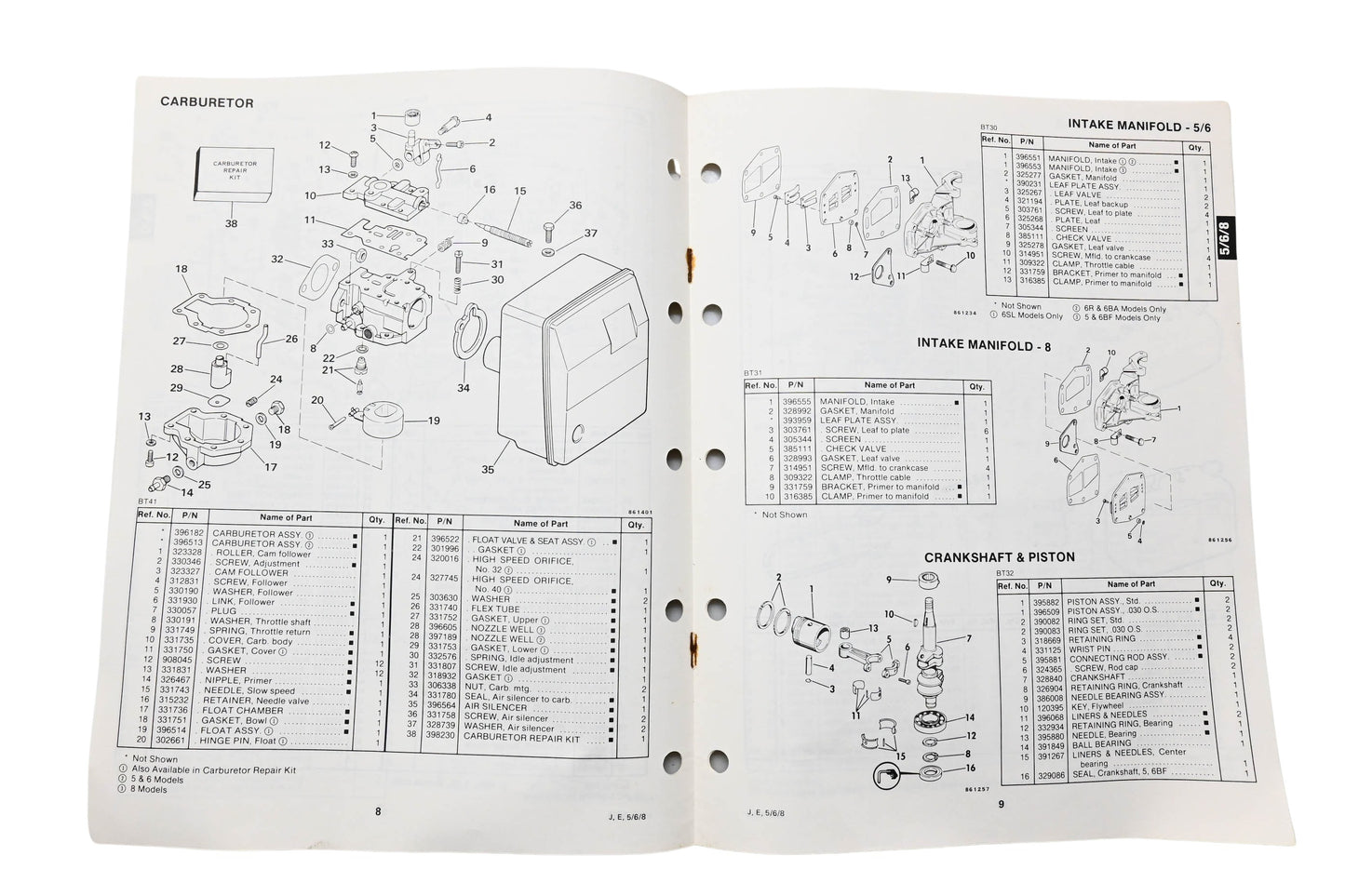 OMC 397315 Parts Catalog 5/6/8 Models