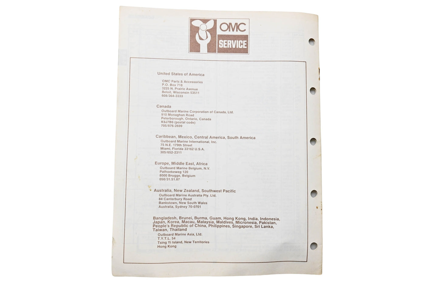 OMC 397315 Parts Catalog 5/6/8 Models