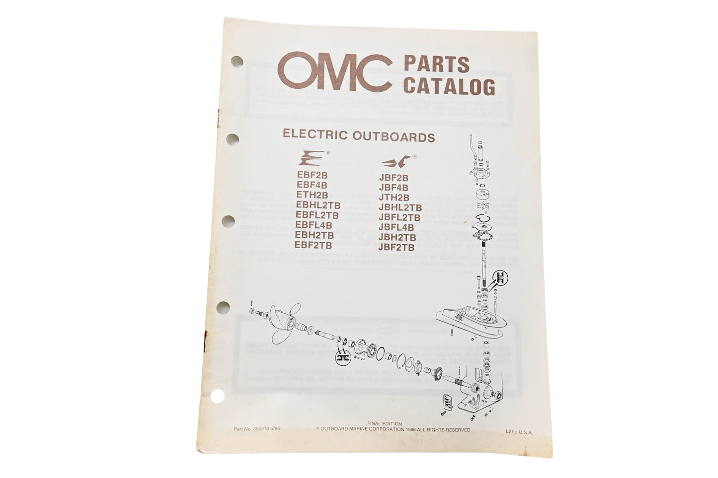 OMC 397310 Parts Catalog Electric Outboards