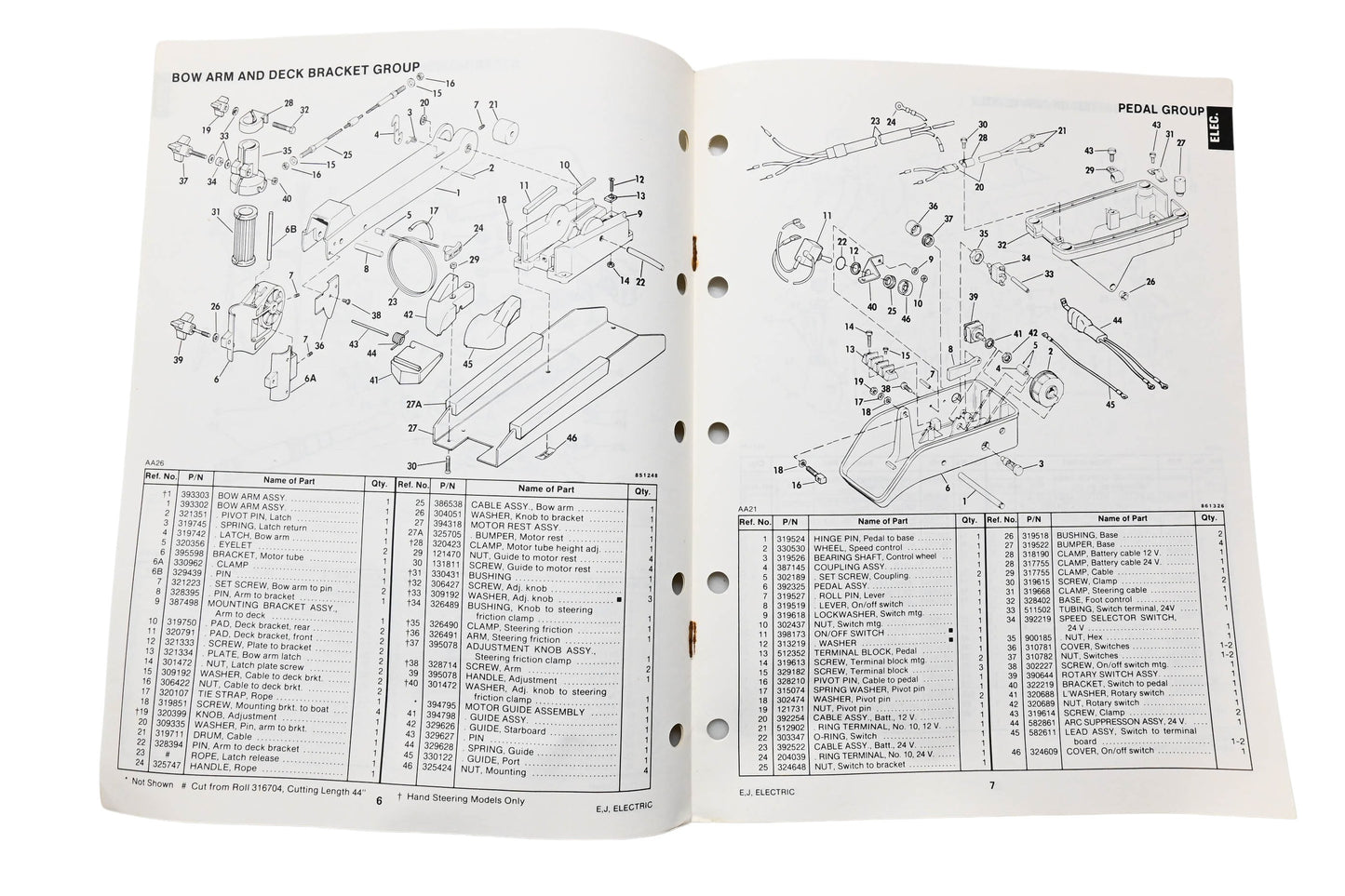 OMC 397310 Parts Catalog Electric Outboards