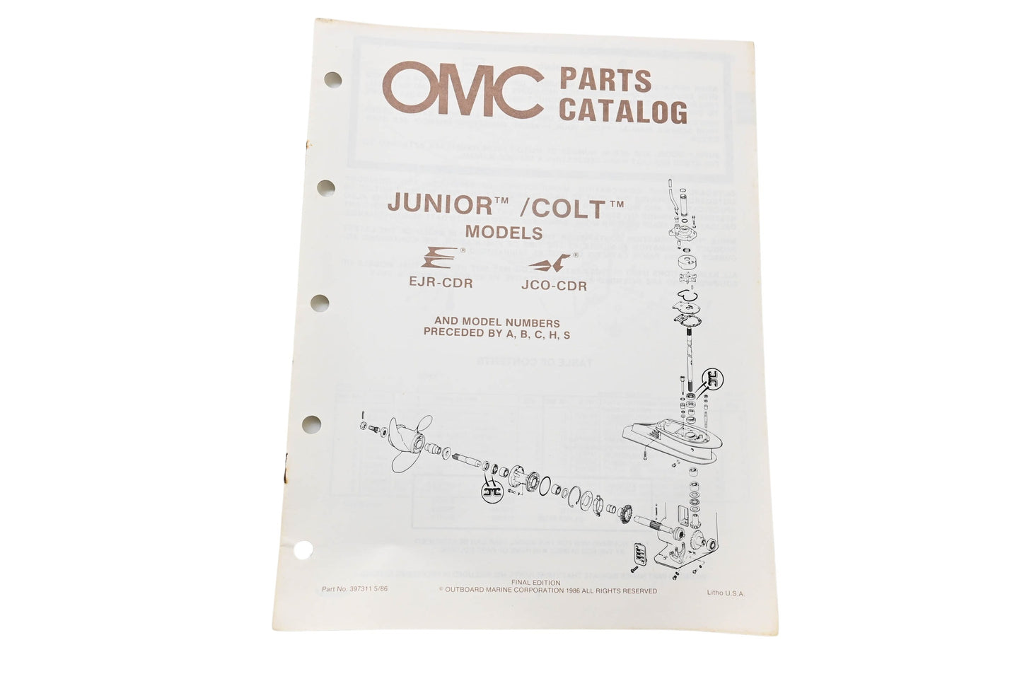 OMC 397311 Parts Catalog Junior Colt