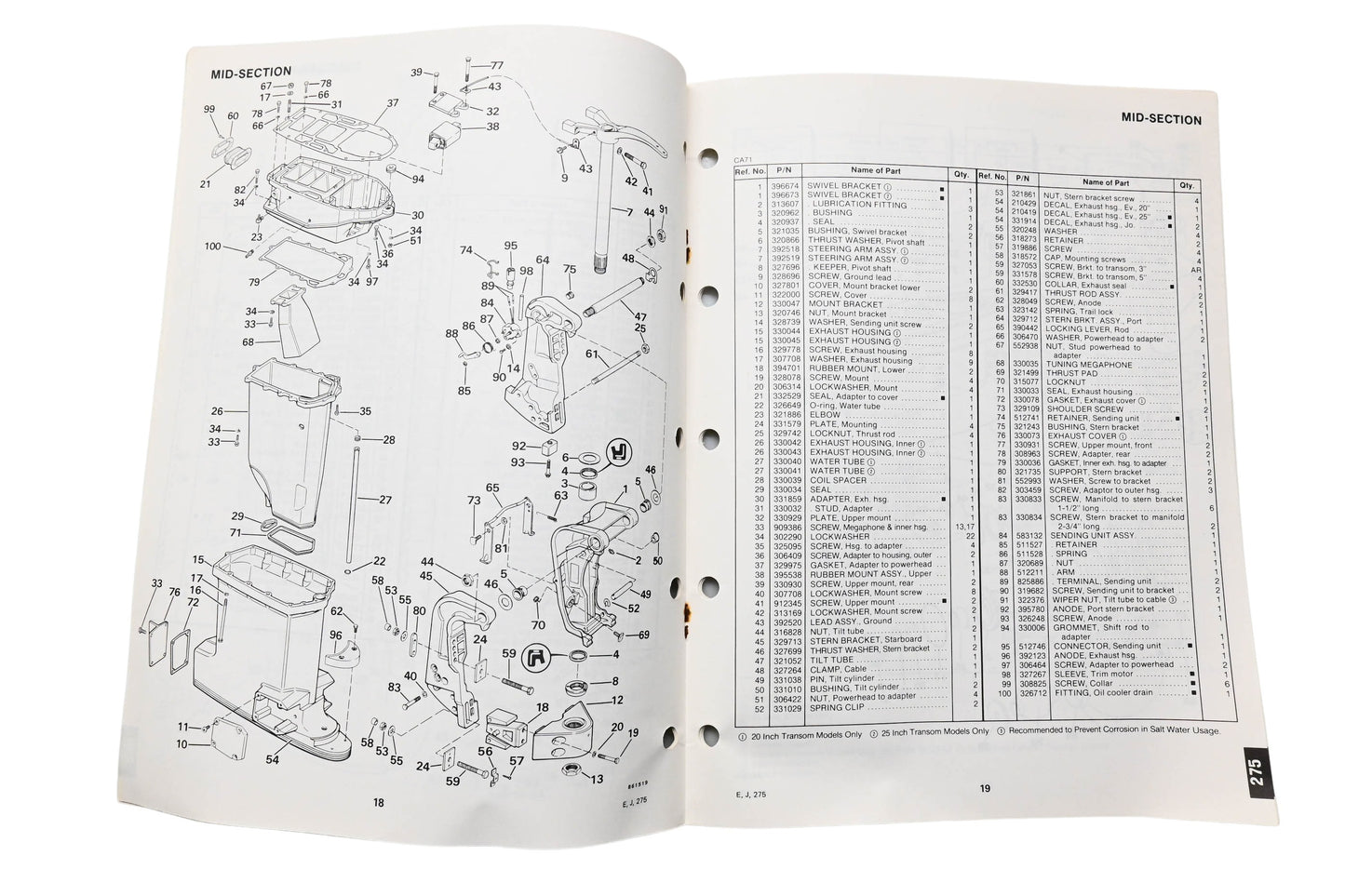 OMC 397334 Parts Catalog 275 Models
