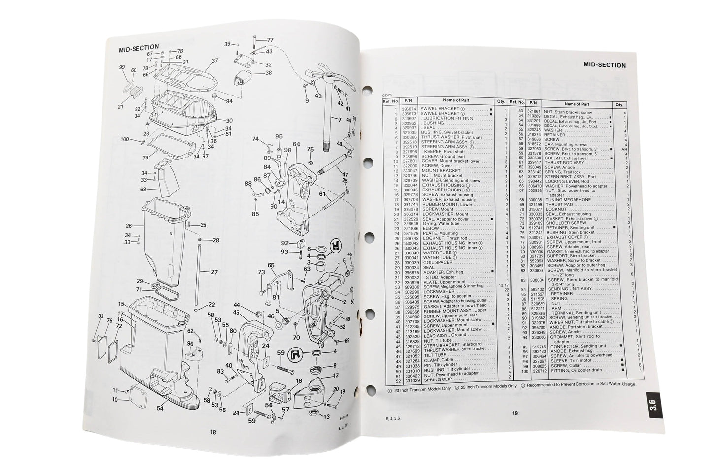 OMC 397335 Parts Catalog 3.6 Models