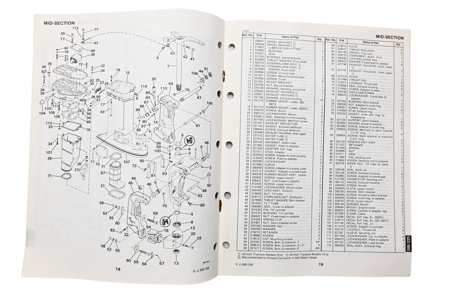 OMC 397333 Parts Catalog 200/225 Models