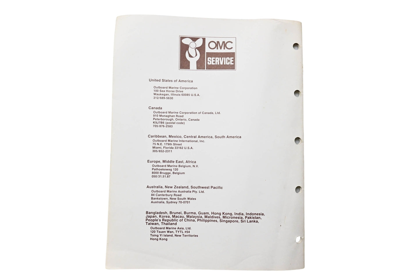 OMC 393588 Parts Catalog V-6 Models