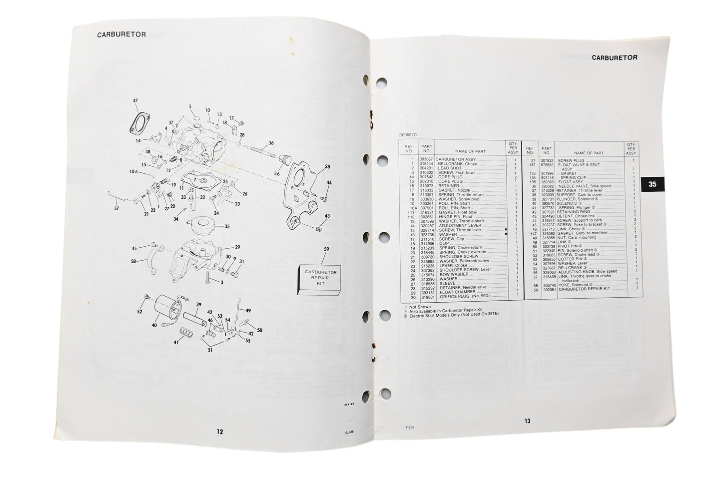 OMC 393582 Parts Catalog 35 Models