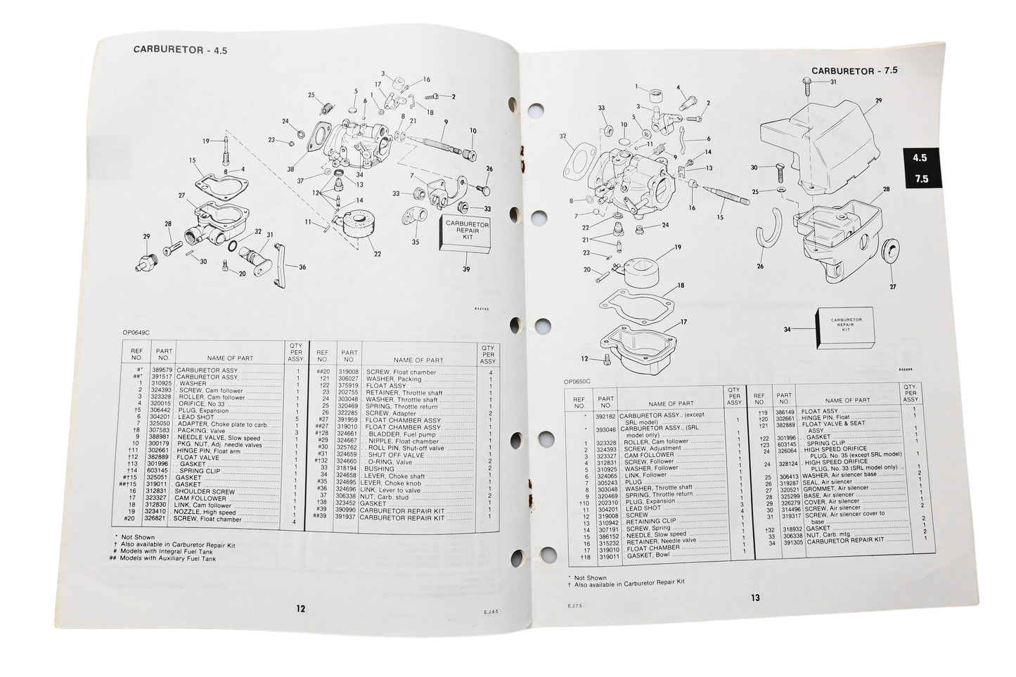 OMC 393578 Parts Catalog 4.5/7.5 Models