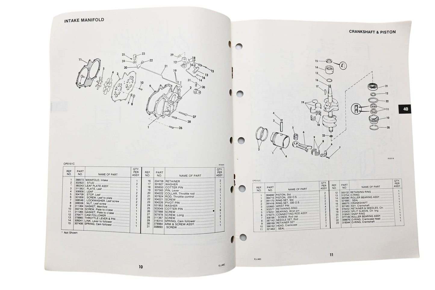 OMC 393583 Parts Catalog 40 Models