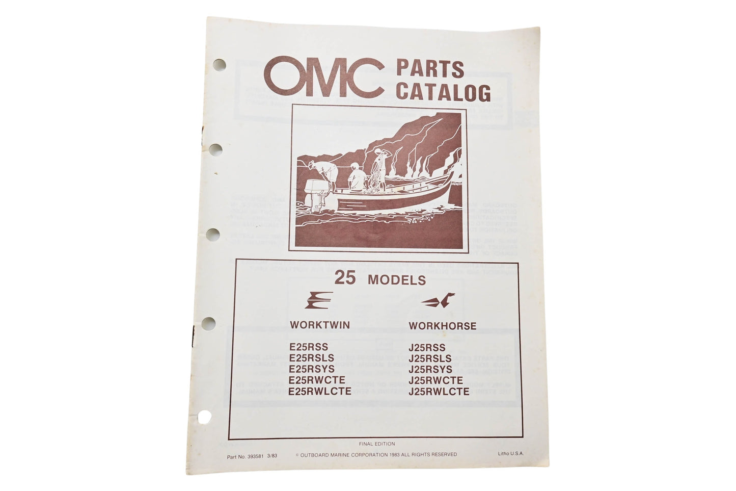 OMC 393581 Parts Catalog 25 Models