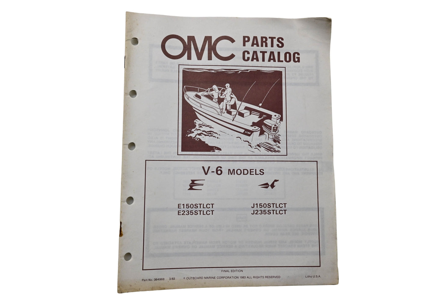 OMC 394968 Parts Catalog V-6 Models