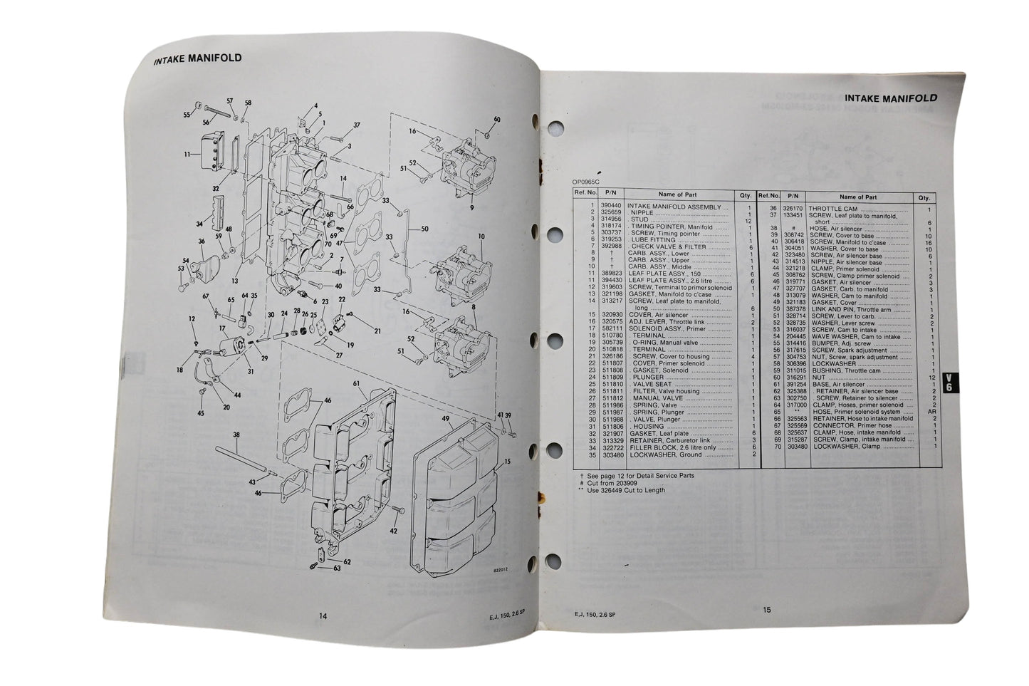 OMC 394968 Parts Catalog V-6 Models