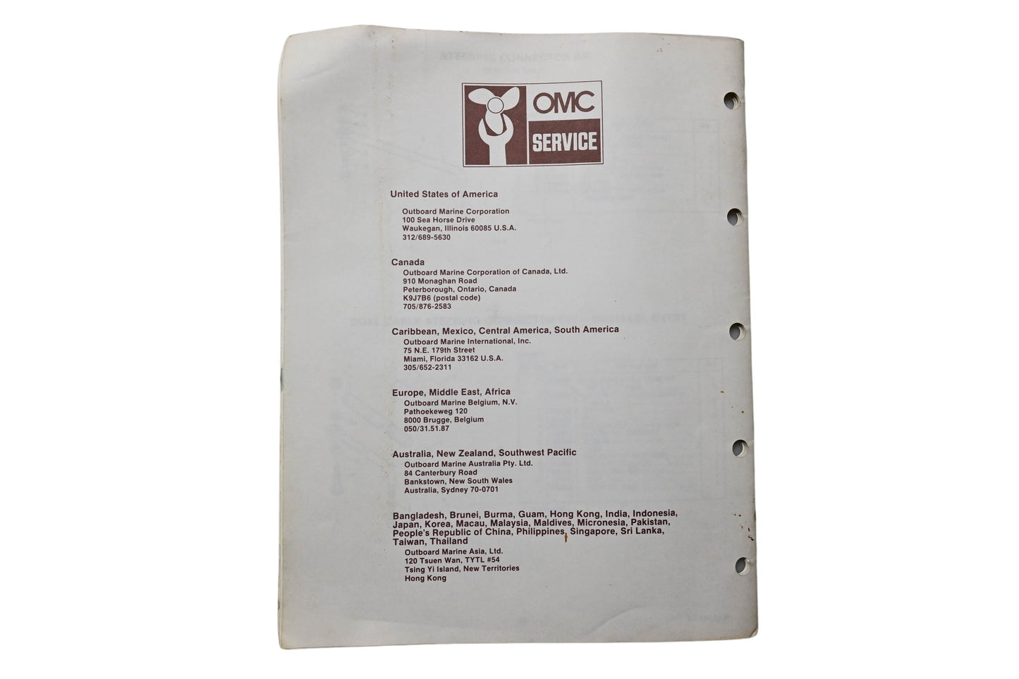 OMC 394968 Parts Catalog V-6 Models