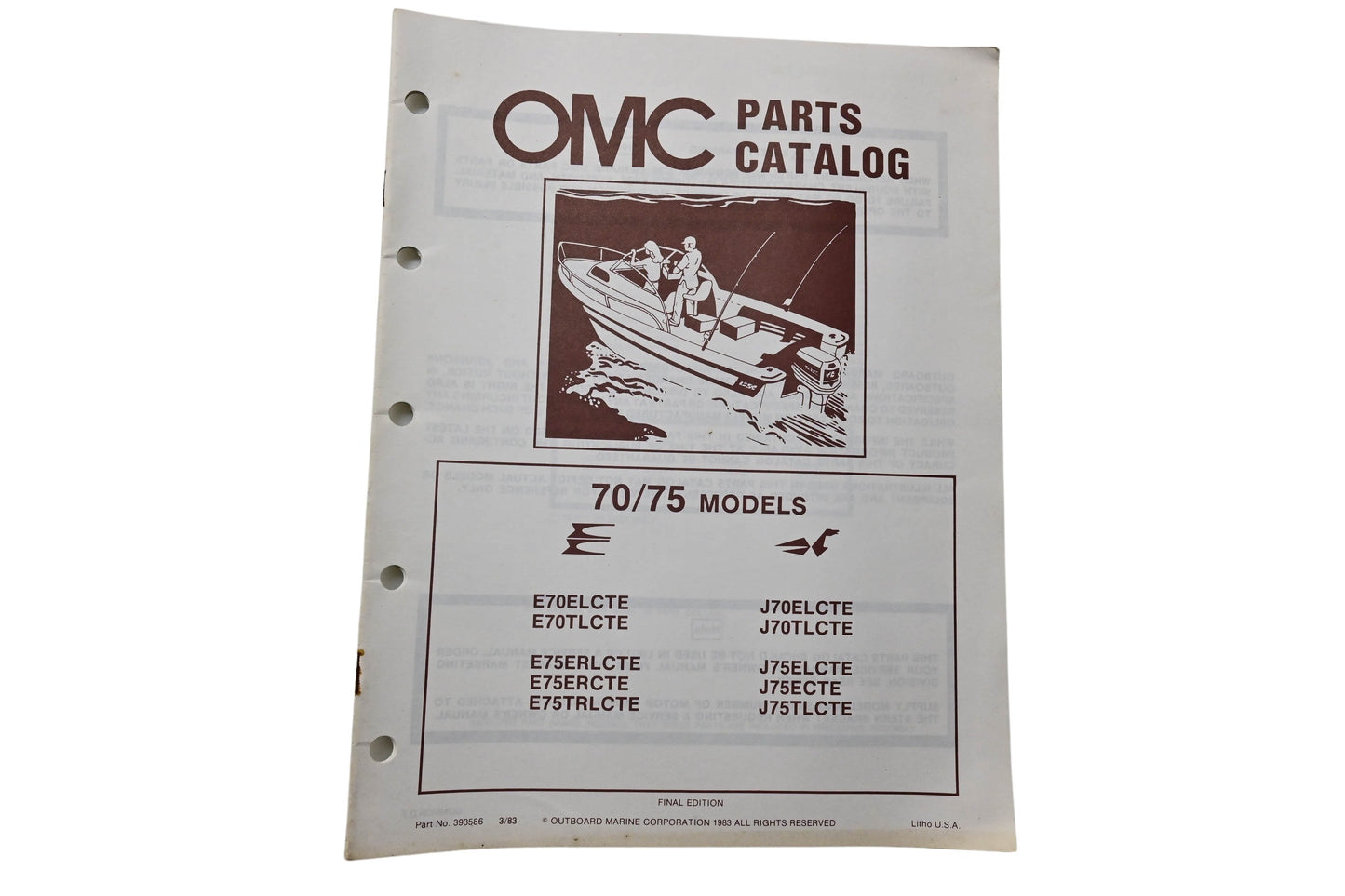 OMC 393586 Parts Catalog 70/75 Models
