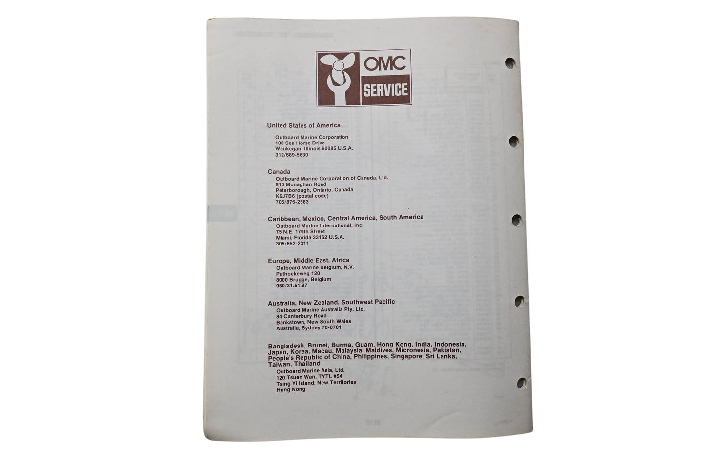 OMC 393586 Parts Catalog 70/75 Models