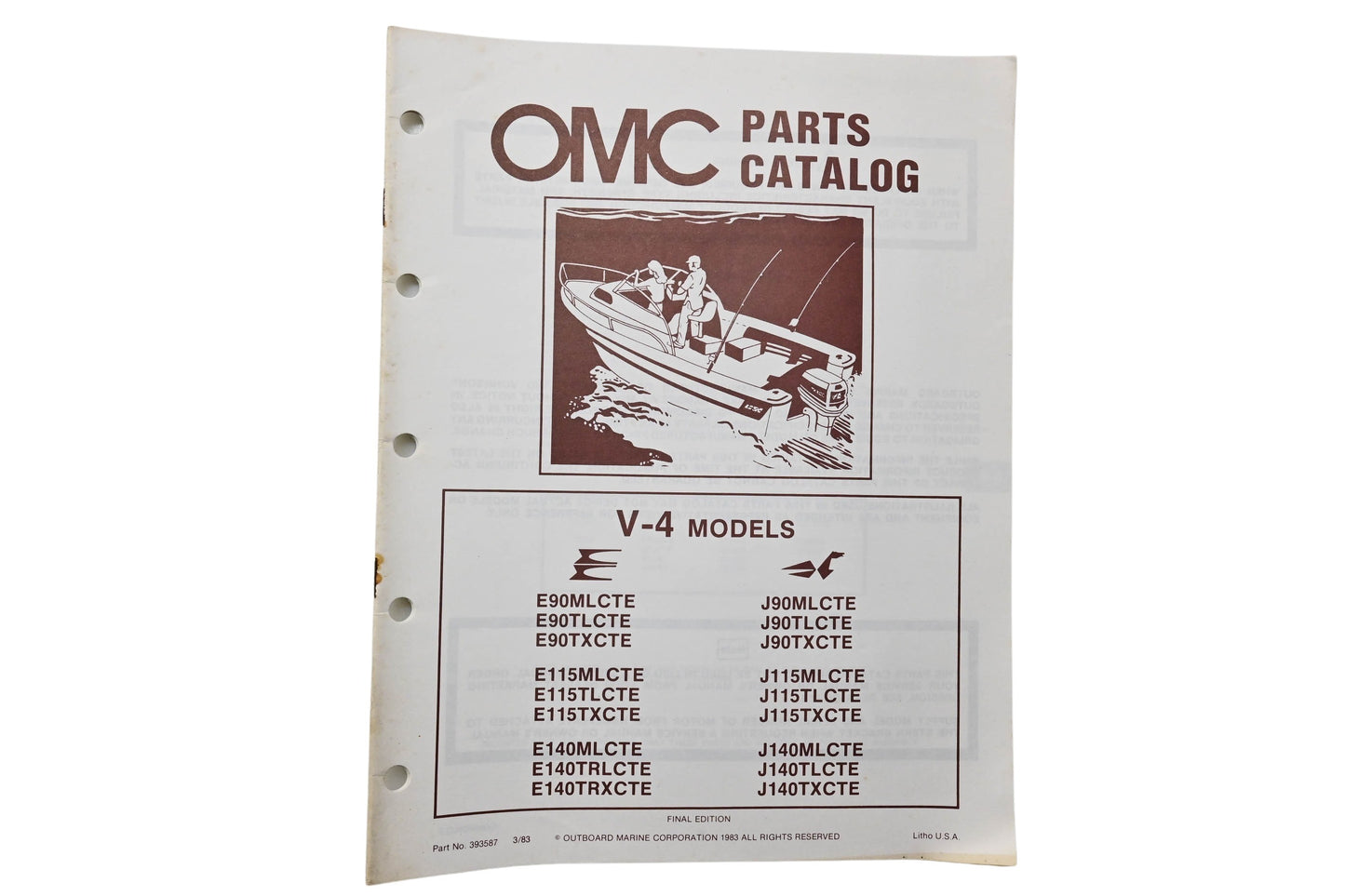 OMC 393587 Parts Catalog V-4 Models