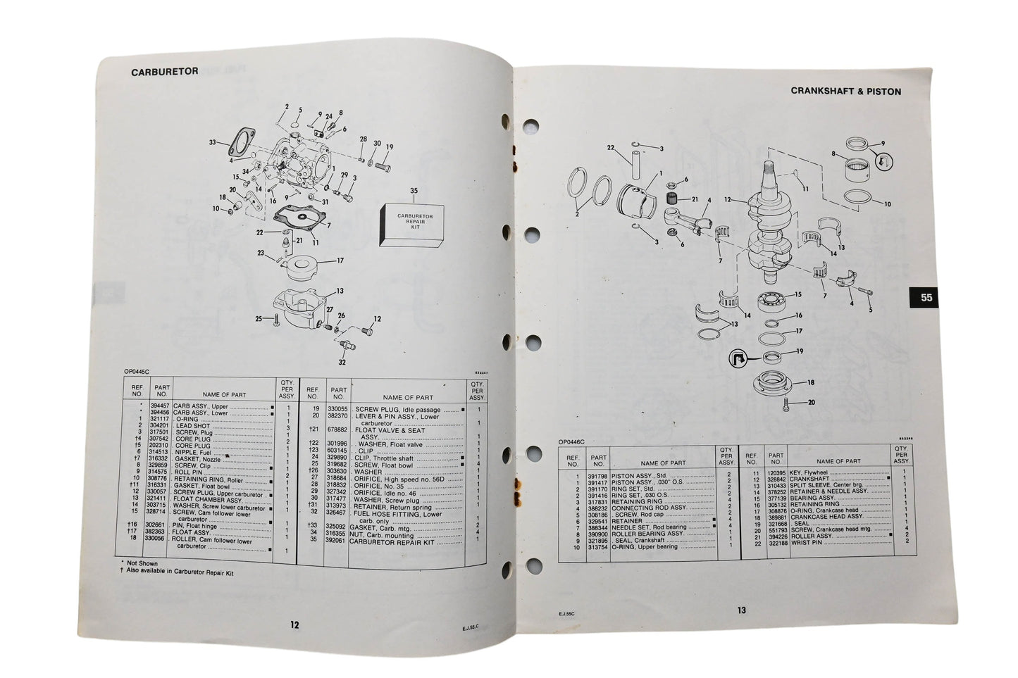 OMC 393585 Parts Catalog 55 Models