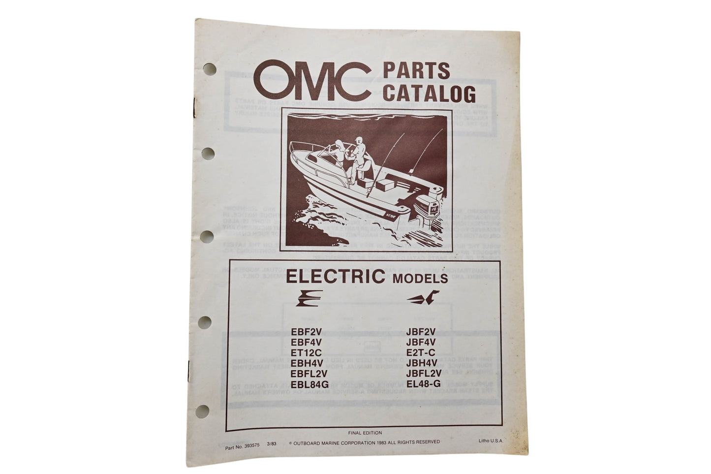 OMC 393575 Parts Catalog Electric Models