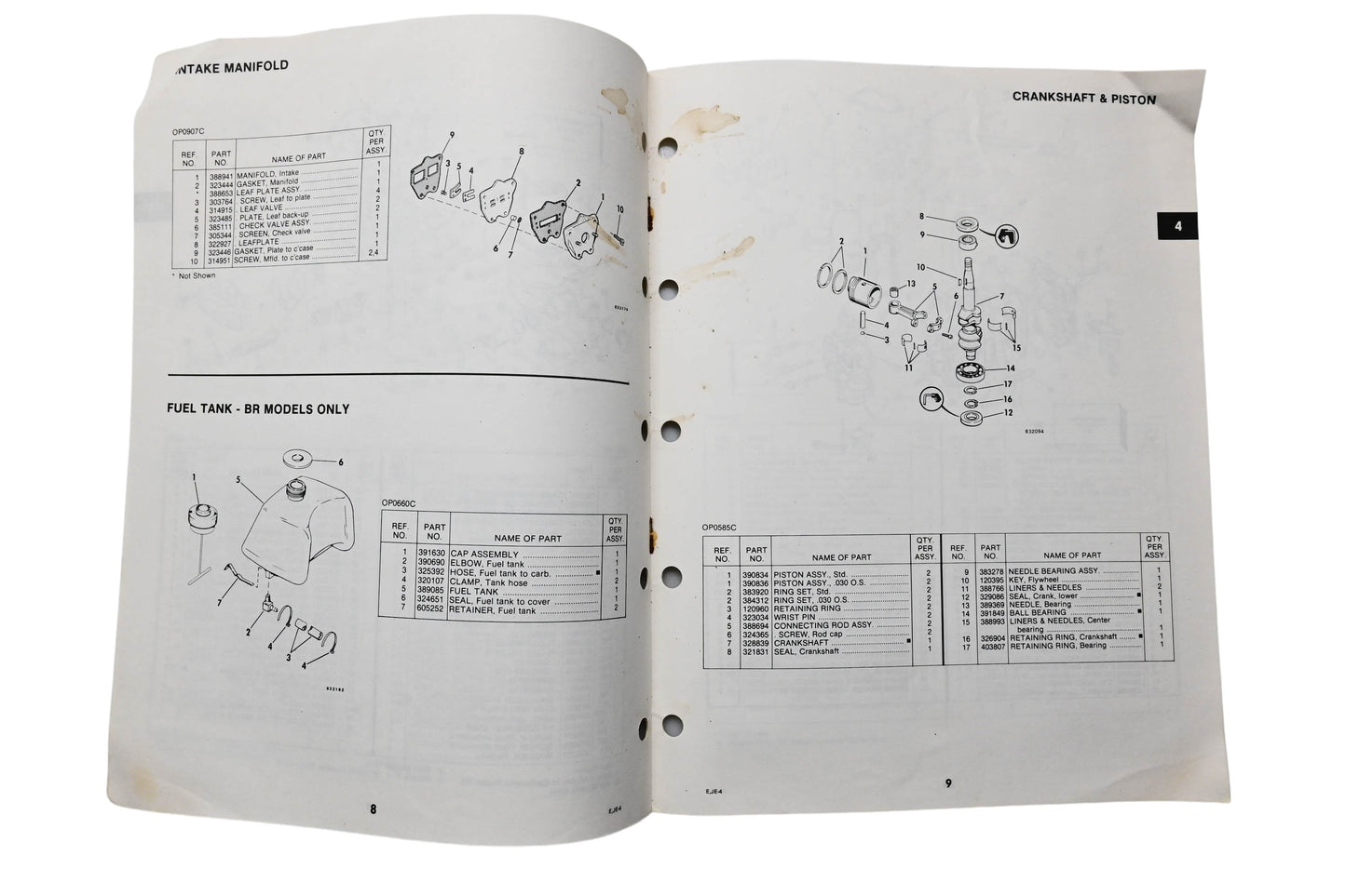 OMC 393577 Parts Catalog 4 Models