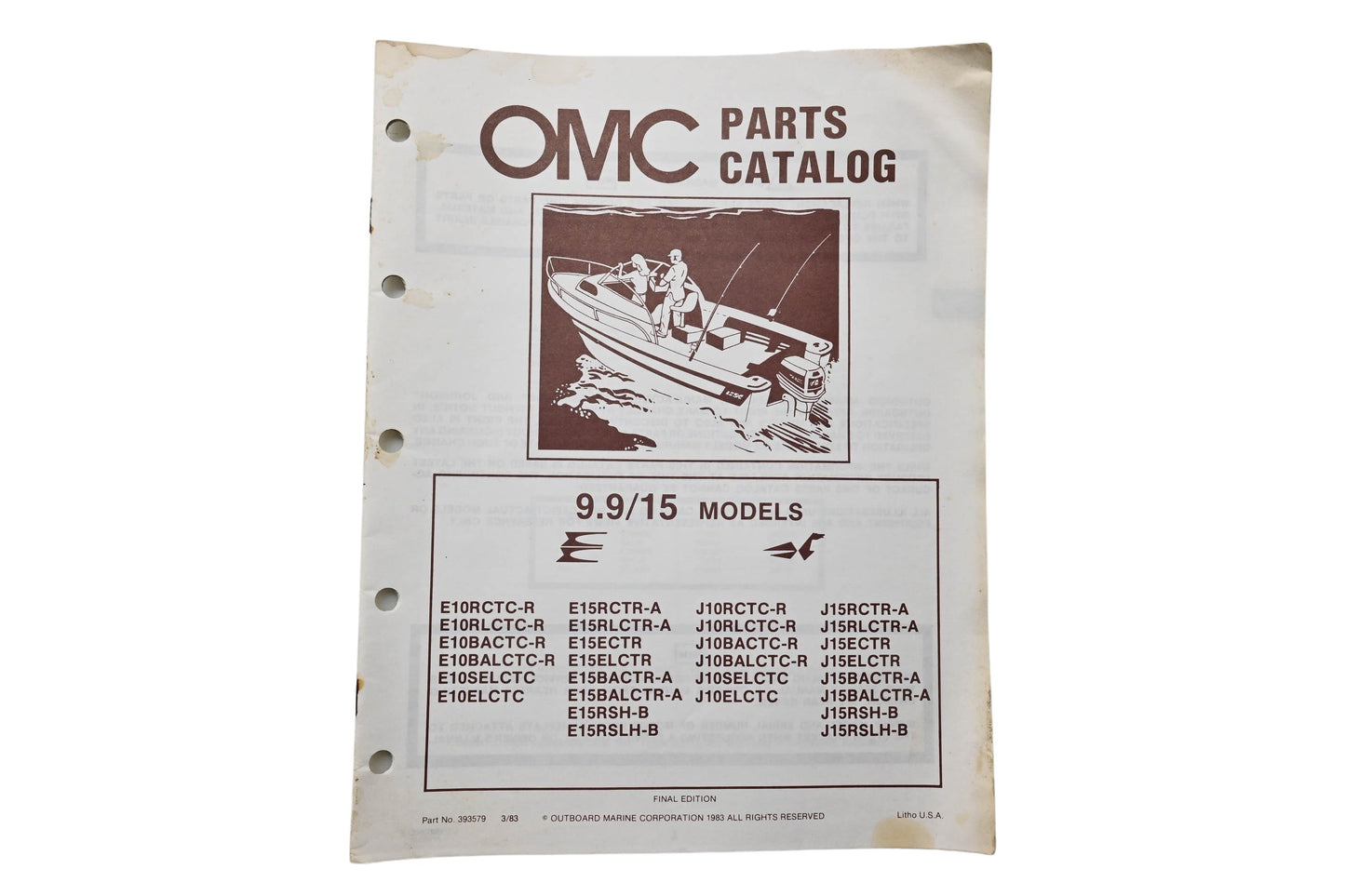 OMC 393579 Parts Catalog 9.9/15 Models