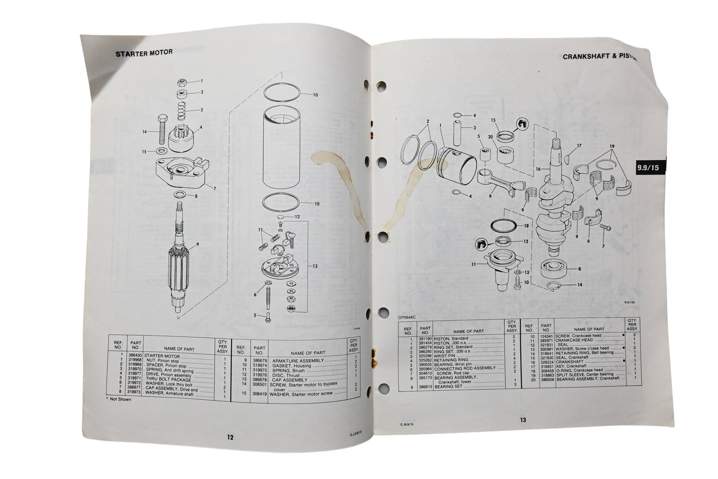 OMC 393579 Parts Catalog 9.9/15 Models