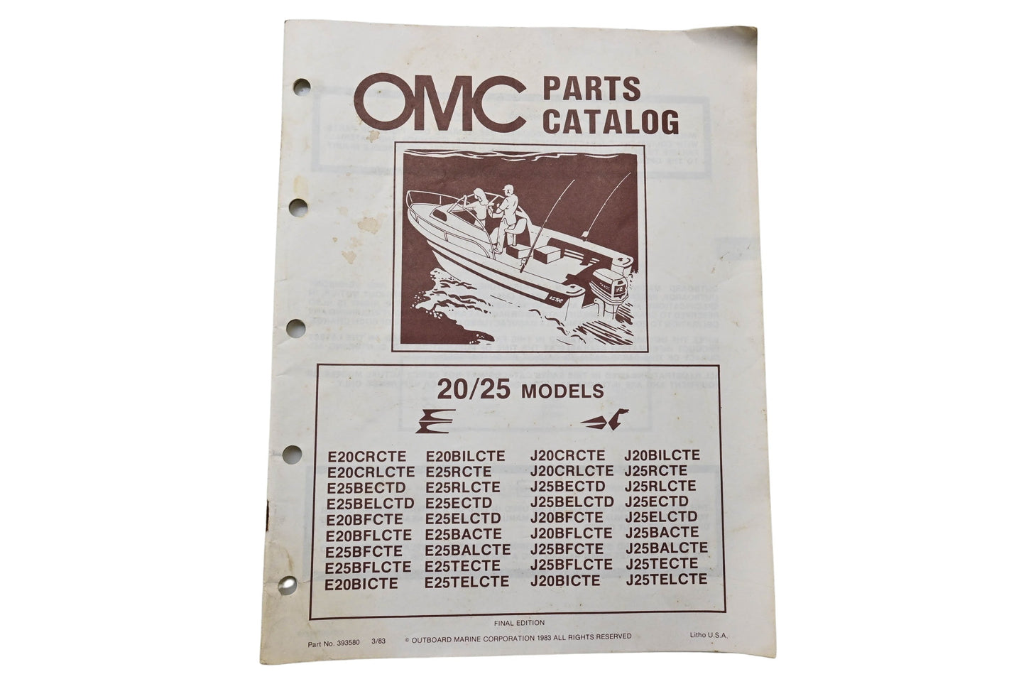 OMC 393580 Parts Catalog 20/255 Models