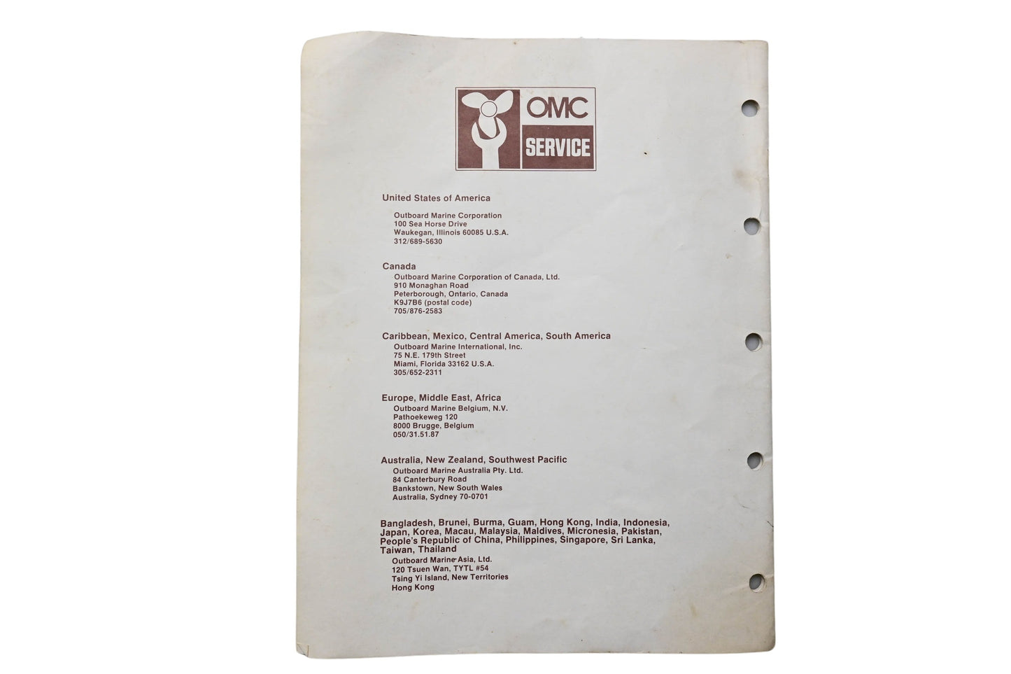 OMC 393580 Parts Catalog 20/255 Models