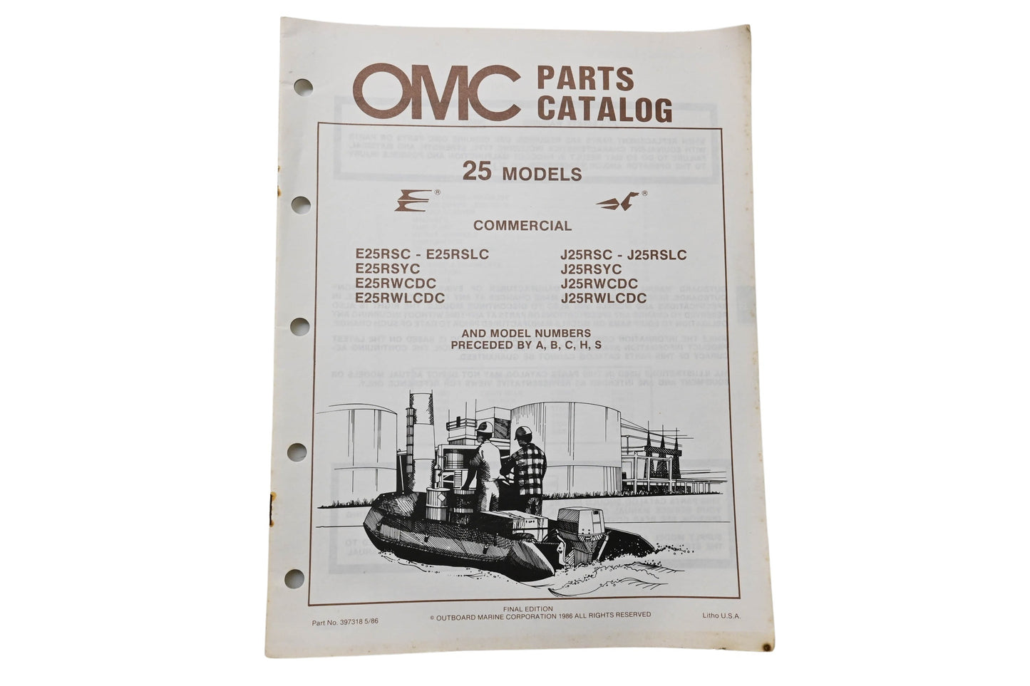 OMC 397318 Parts Catalog 25 Models 1986