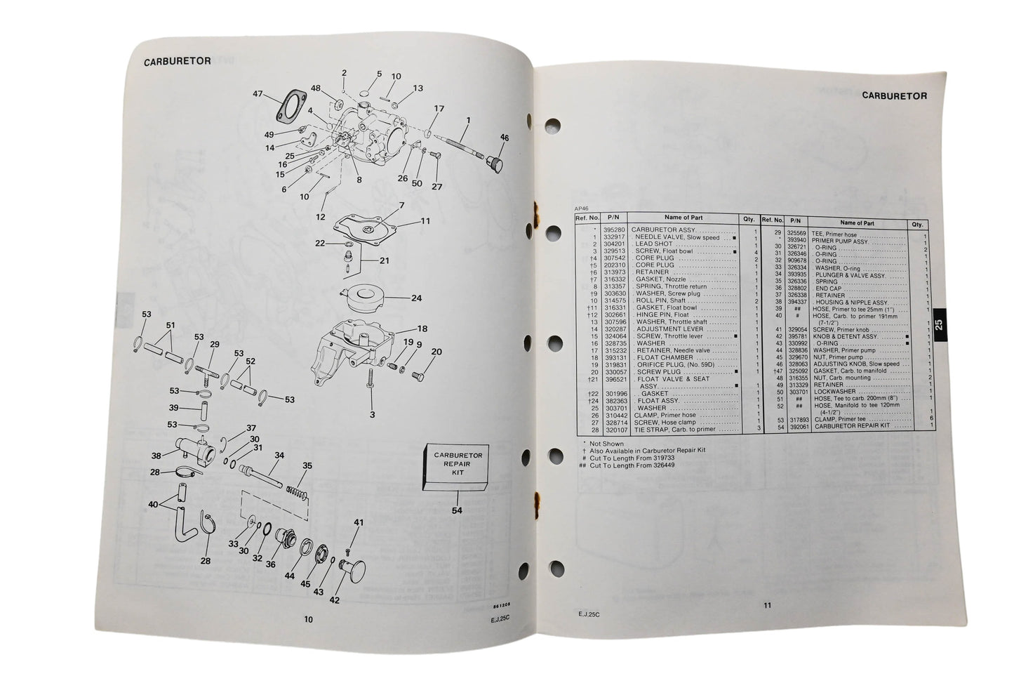OMC 397318 Parts Catalog 25 Models 1986