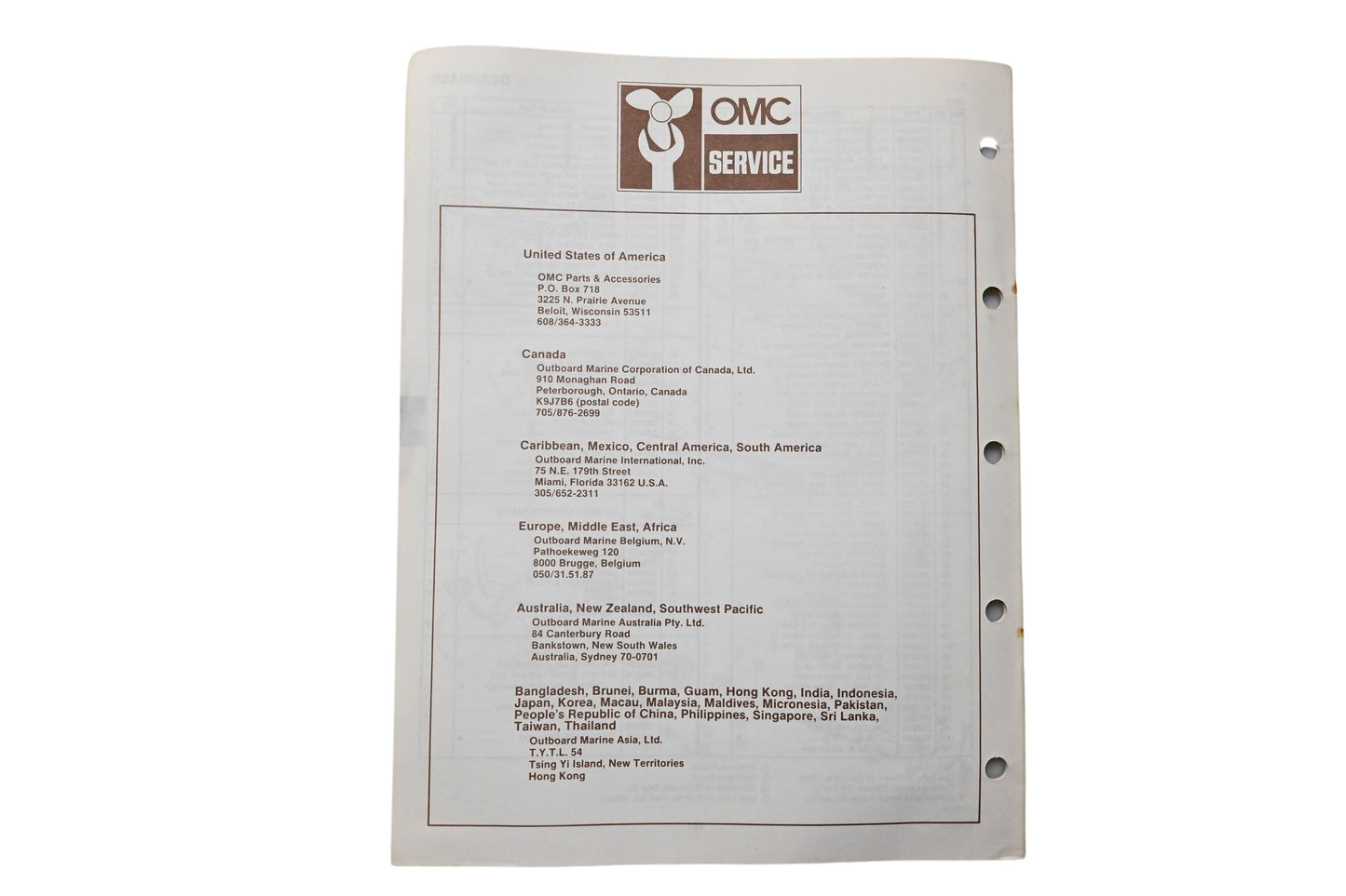 OMC 397318 Parts Catalog 25 Models 1986