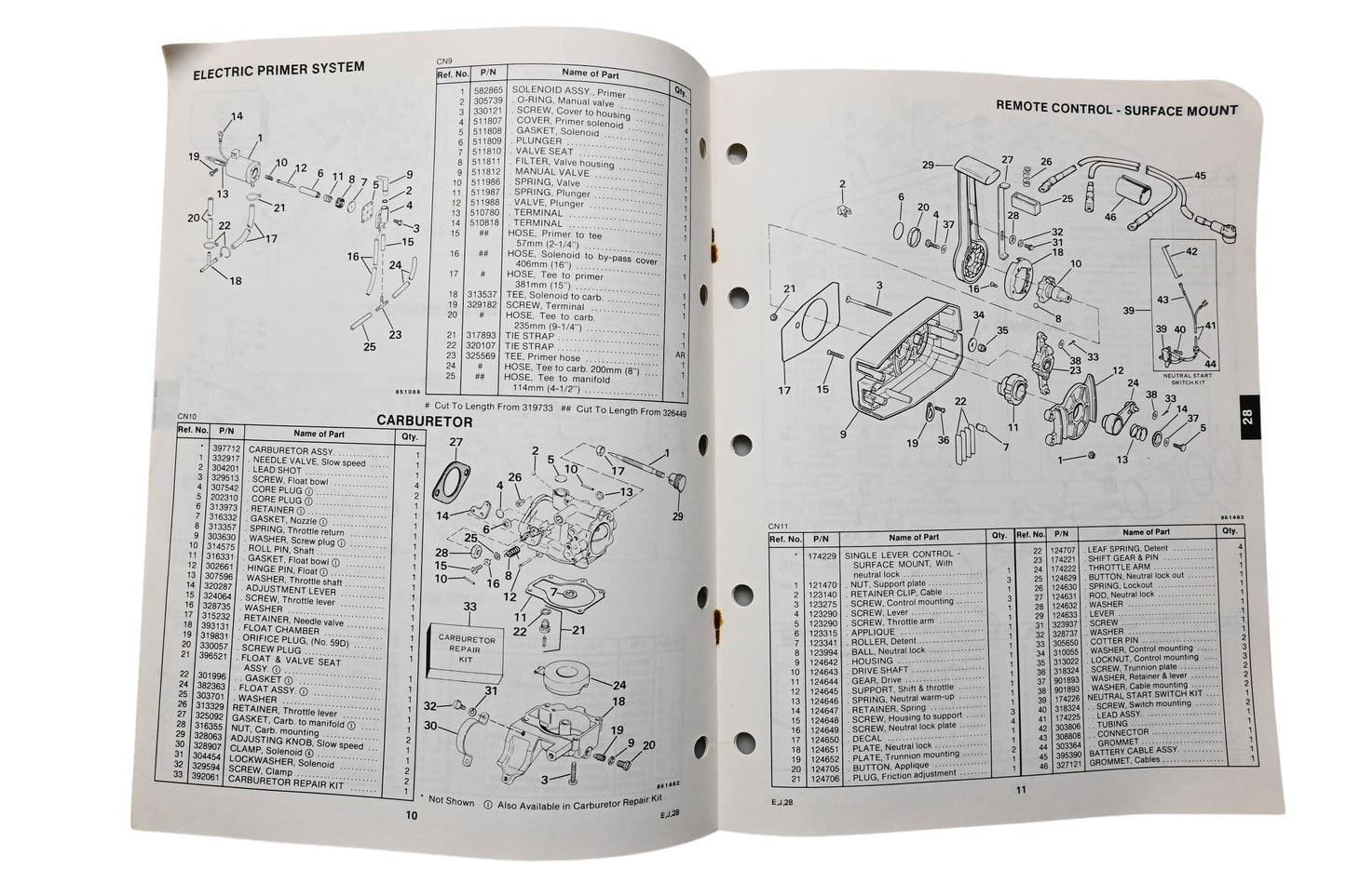 OMC 398680 Parts Catalog 28 Models 1986