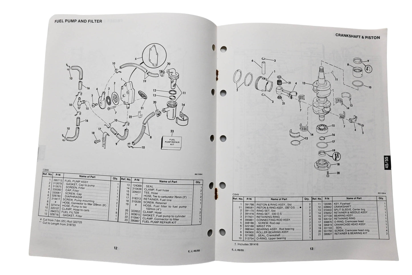 OMC 397322 Parts Catalog 45/55 Models 1986