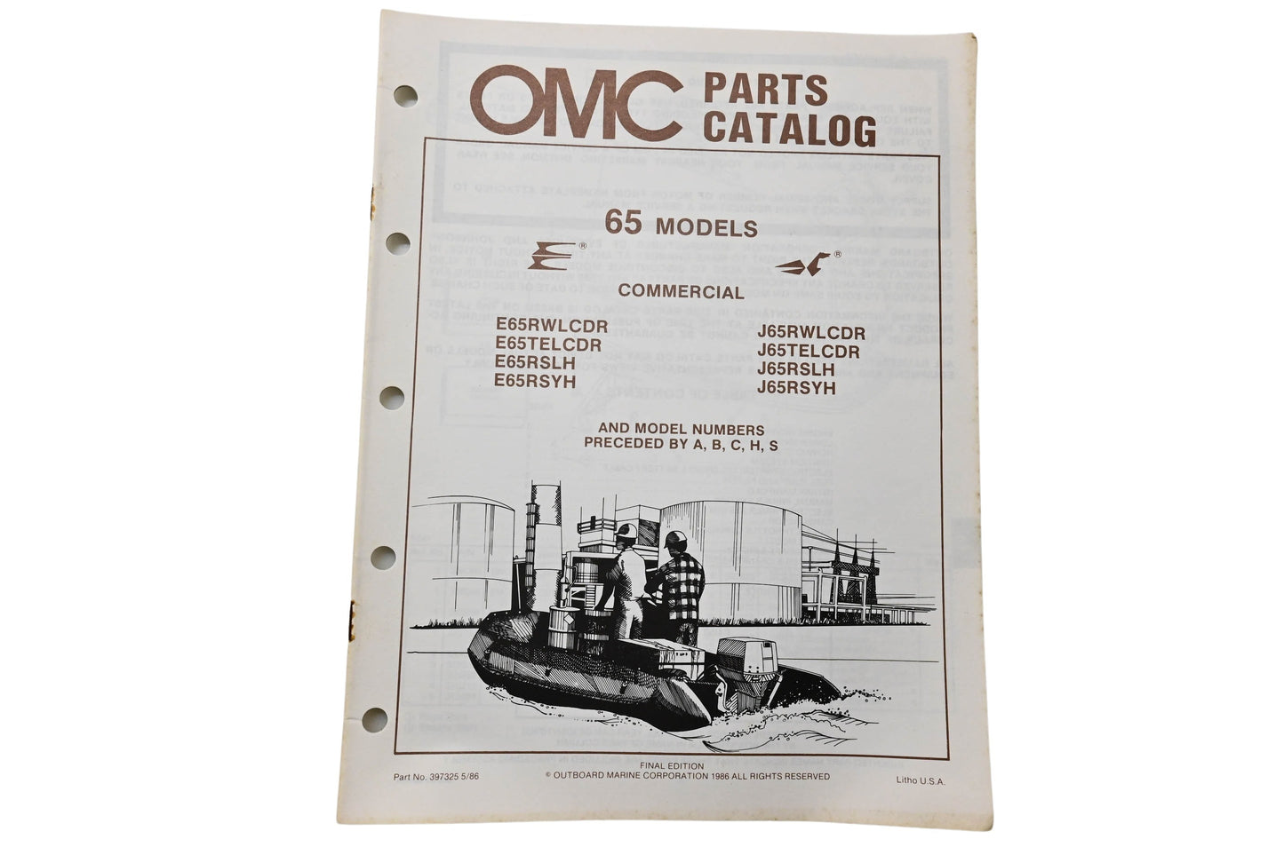 OMC 397325 Parts Catalog 65 Models 1986