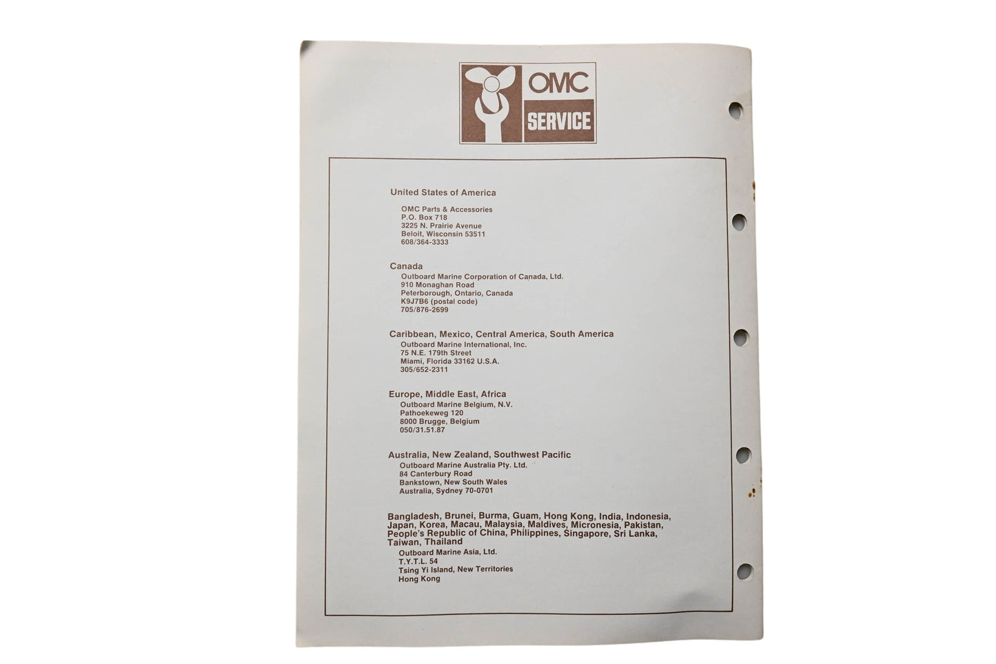 OMC 397325 Parts Catalog 65 Models 1986